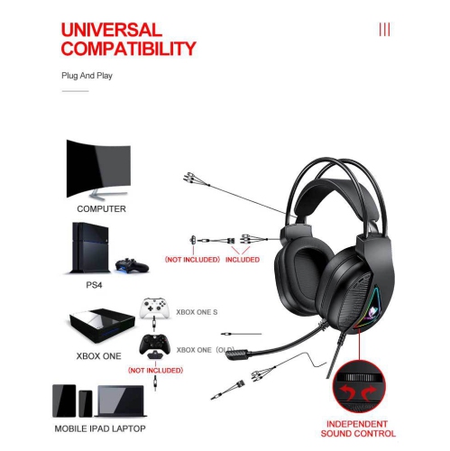 Game four-piece luminous game set keyboard, mouse, headset, RGB keyboard and mouse computer accessories, suitable for home, game, office