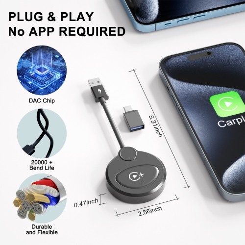 Applicable to the original car wired to wireless carplay video smart AIBOX box wireless car charger-wired to wireless adapter-Apple dedicated 020-4