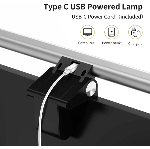 Computer monitor screen hanging lamp clip lamp USB computer dormitory desk reading eye protection office fill light desk lamp - camera 1080p