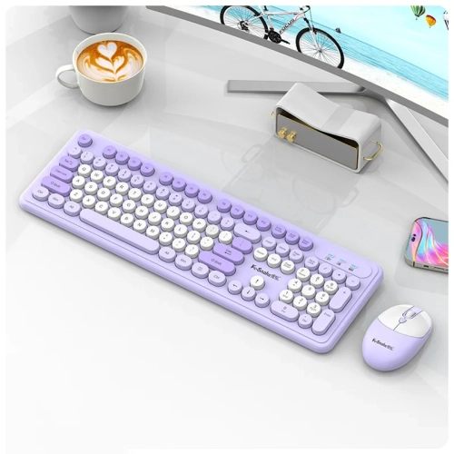 Wireless keyboard and mouse set, fashionable punk style, desktop computer, notebook, office business, 2.4G wireless transmission - WK200 wireless