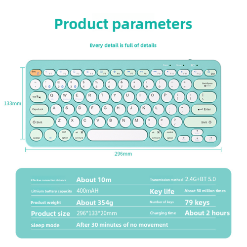 Wireless rechargeable three-mode wireless keyboard and mouse set tablet mobile phone notebook Android set-626 set