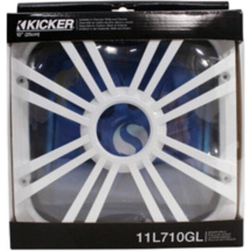 Kicker 11L710GLW 10" White Grille w/LED for SoloBaric Subwoofer+Rockmat