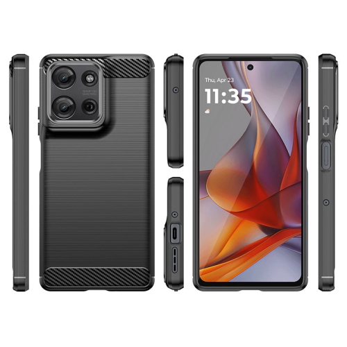 PANDACO Black Brushed Metal Case for Motorola Moto G 2025