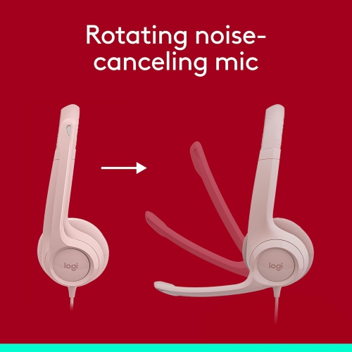 Logitech H390 Wired Headset for PC/Laptop, Stereo Headphones with Noise Cancelling Microphone