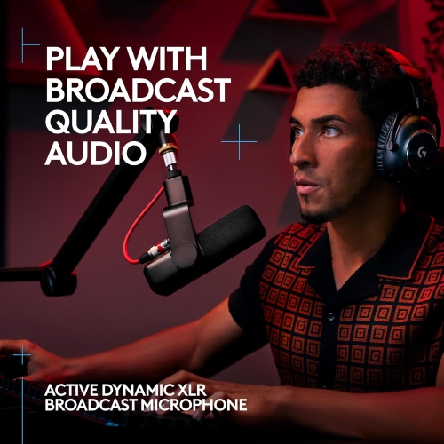 Boîte ouverte - Microphone dynamique actif XLR pour diffusion de jeu Yeti Studio de Logitech avec préamplificateur actif ClearAmp - Blanc