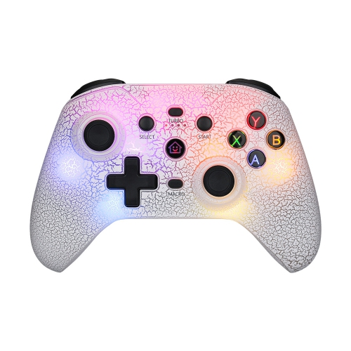 Switch Wireless Controller RGB Glare Bluetooth Game Controller Android/ISO Computer/PS3/PS4-Game Console Controller-White