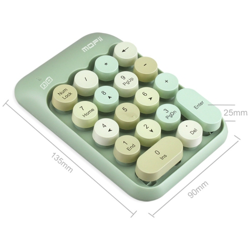 Wireless Mini Keyboard Bluetooth Laptop Phone Punk Retro Portable 2.4G Numeric Keyboard - Green