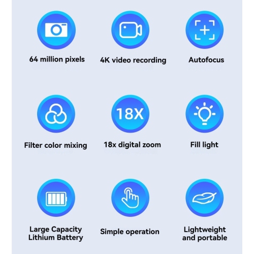 64 million pixels-4K HD video recording 2.8-inch large screen student digital camera CCD camera CCD camera-camera dedicated 64G memory card + camera