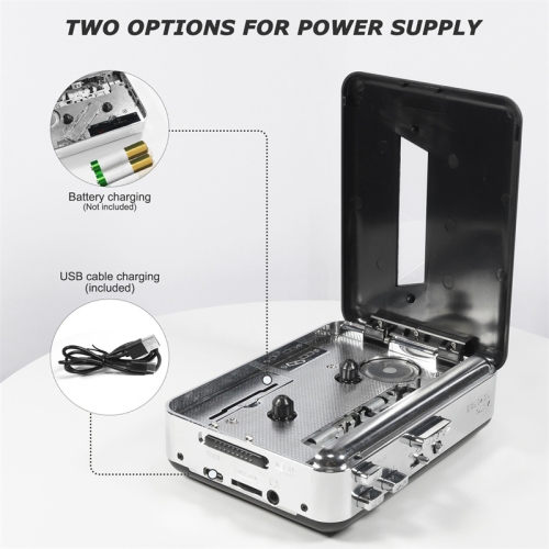 303 old-fashioned nostalgic external tape player tape to MP3 converter player stereo walkman cassette player - black ezcap303 external tape player