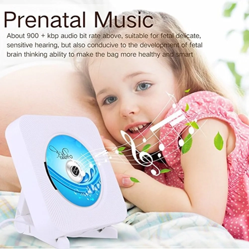 Home mini CD player with timer portable student repeater wall-mounted wireless remote control CD player remote control alarm clock circuit - Rouge