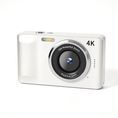 64 million pixels-4K HD video recording 2.8-inch large screen student digital camera CCD camera CCD camera-128G memory card for camera + camera white