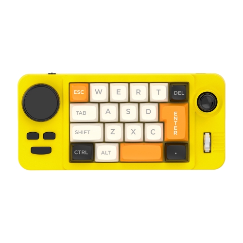19-key macro-defined joystick dual-wheel RGB hot-swappable macro-defined wired mechanical gaming keyboard computer accessories - yellow