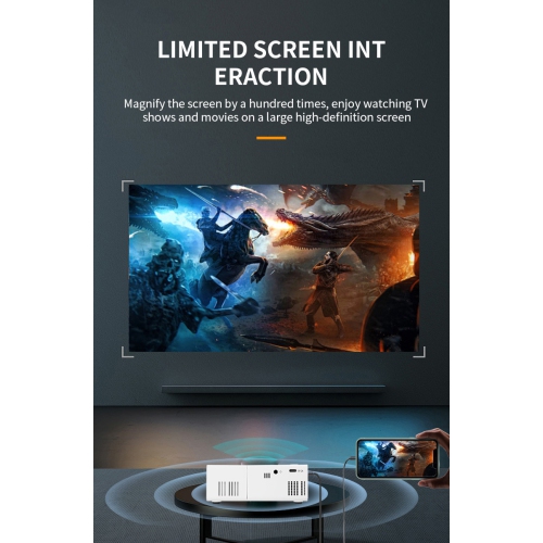 Nouveau Mini projecteur Home HD 1080PLED Portable Projecteur Téléphone portable Même écran - Blanc