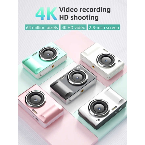 64 million pixels - 4K HD video recording 2.8-inch large screen student digital camera CCD camera CCD camera - camera dedicated 64G memory card +