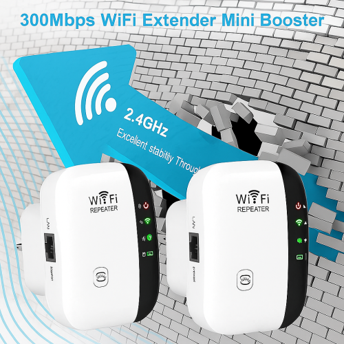 Prolongateur de 3500 portée Wi-Fi Saga – Amplificateurs de signal sans fil avec port Ethernet, répéteur Wi-Fi 2,4&nbsp;GHz, couvre jusqu'à 35