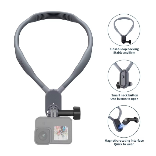 Support de cou magnétique Support de collier, tête de poitrine Bandoulière Courroie de corps pour GoPro 13 12 11 10 9 8 Insta360 X3 X4 GO3 Accessoire