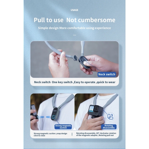 Support de cou magnétique Support de collier, tête de poitrine Bandoulière Courroie de corps pour GoPro 13 12 11 10 9 8 Insta360 X3 X4 GO3 Accessoire
