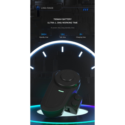 Motorcycle Intercom, 2 Pack Helmet Headset Wireless Communication System to 800M with CVC Noise Cancellation IP65 Waterproof FM