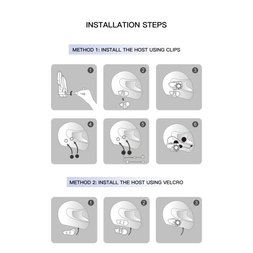 Motorcycle Intercom, 2 Pack Helmet Headset Wireless Communication System to 800M with CVC Noise Cancellation IP65 Waterproof FM