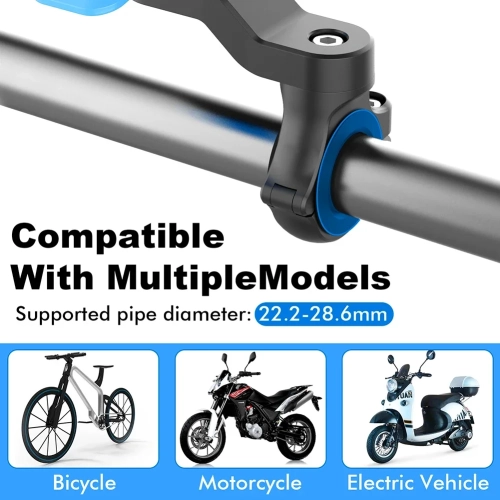 Motorcycle Handlebar Mount PRO for iPhone, Samsung Galaxy and Pixel Smartphone, Handlebar Mount 360° Rotatable Mobile Bike Mount