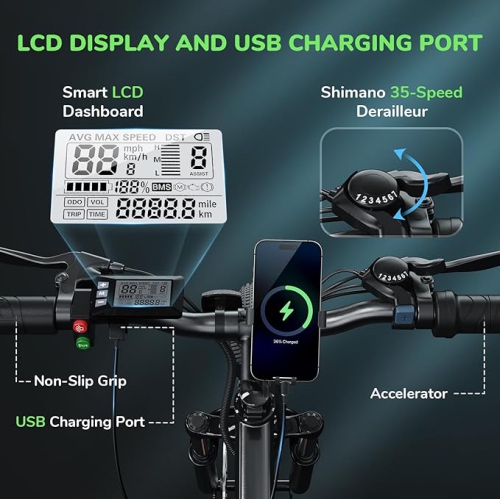 isinwheel Upgrades M10S Adults Electric Bike - Blue