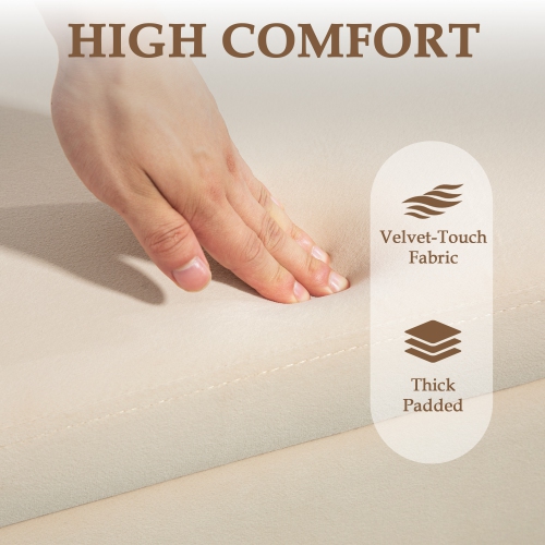 HOMCOM – Banc pouf de rangement, banc d'entrée à dessus rabattable, 18,5 gallons, coffre de rangement moderne en velours avec rembourrage épais et