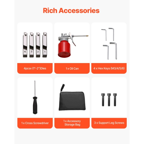 VEVOR 750W Electric Pipe Threader Machine, 28RPM Threading Cutting Machine, 1/2-2 inch Pipes Threading Cutter Tool with Foot Pedal for Plumbing,