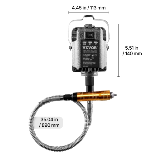 VEVOR 1000W Flex Shaft Grinder, 30,000 RPM Electric Flex Shaft Rotary Tool Carver, Multi-functional Machine with 31PCS Accessories & Foot Pedal for