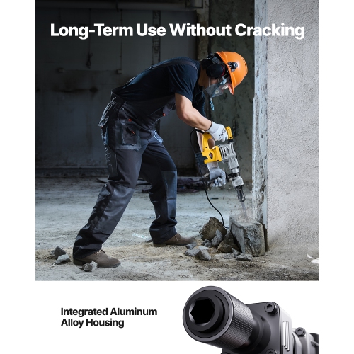 VEVOR 1400W Demolition Jack Hammer, Electric Heavy Duty, 2900BPM Jack Hammer Concrete Breaker, with 1 Point Chisel, 1 Flat Chisel, Storage Case,