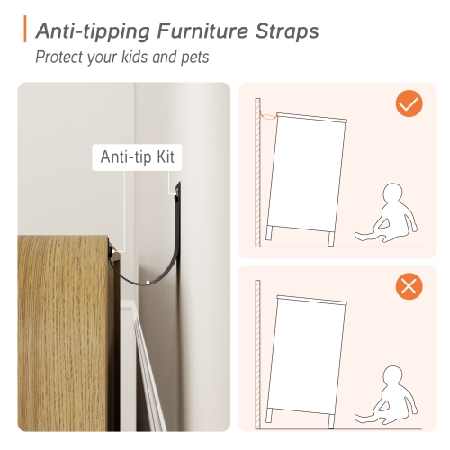 WAMPAT Modern TV Stand for TVs Up to 75 inches,63" W Farmhouse Entertainment Center with Adjustable Shelf and 4 Doors,Media Console Table TV Cabinet