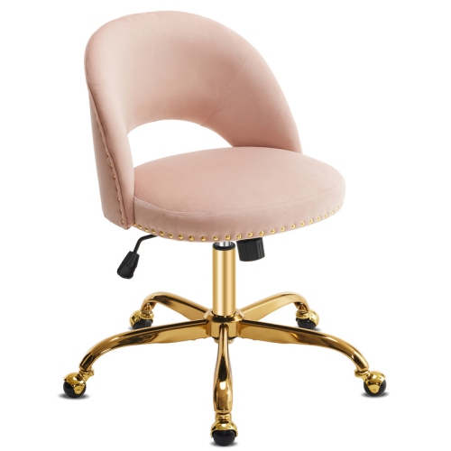 Pink Task Chair Office Desk Chair Make Up Chair With Wheels