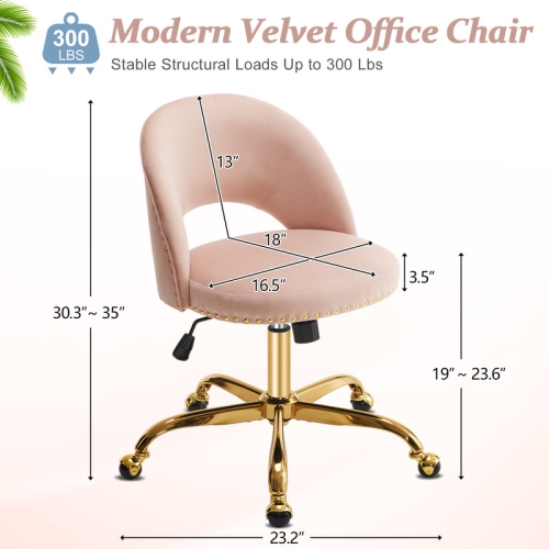 Pink Task Chair Office Desk Chair Make Up Chair With Wheels