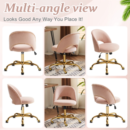 Pink Task Chair Office Desk Chair Make Up Chair With Wheels