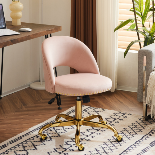 Pink Task Chair Office Desk Chair Make Up Chair With Wheels