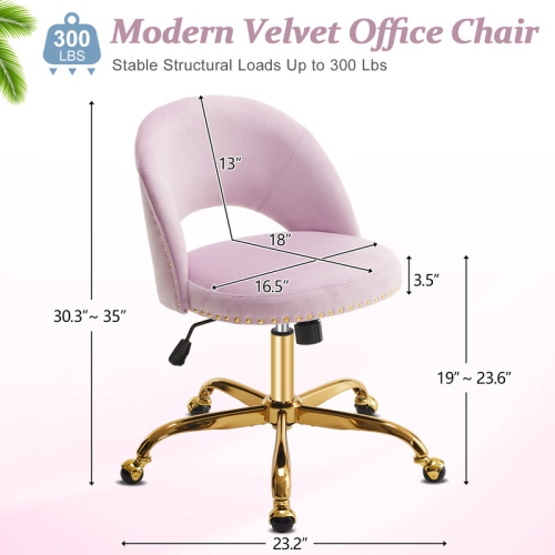 Light Purple Task Chair Office Desk Chair Make Up Chair With Wheels