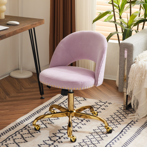 Light Purple Task Chair Office Desk Chair Make Up Chair With Wheels