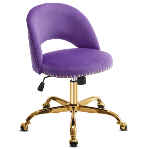 KARL HOME  Task Chair Office Desk Chair Make Up Chair With Wheels In Purple