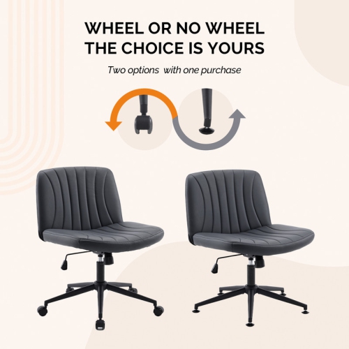 Fauteuil de bureau pivotant à hauteur réglable en cuir de 25 po de large Cat's Claw, noir