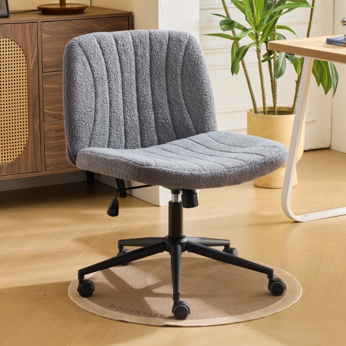Fauteuil de bureau pivotant à hauteur réglable en cuir Cat's Claw de 25 po de large, gris foncé