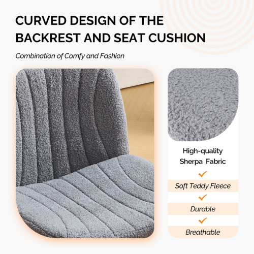 Fauteuil de bureau pivotant à hauteur réglable en cuir Cat's Claw de 25 po de large, gris foncé