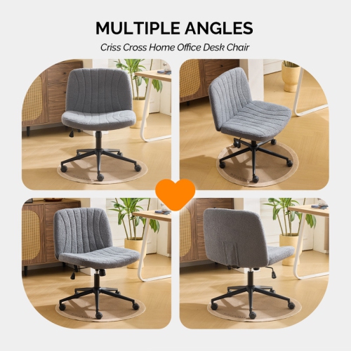 Fauteuil de bureau pivotant à hauteur réglable en cuir Cat's Claw de 25 po de large, gris foncé