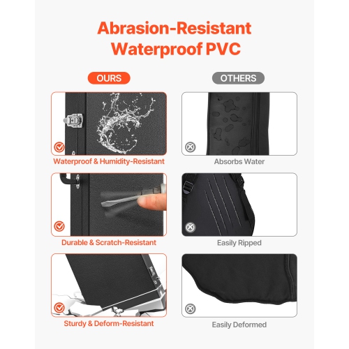 Étui rigide pour guitare basse VEVOR 48,03 po, rectangulaire, avec poignée à verrou, doublure douce en PVC, étuis rigides résistants à