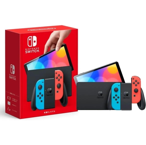 Refurbished - Nintendo Switch Console - OLED Model with Neon Blue and Red Joy-Con (Japanese Version, Same Power Specifications as North American