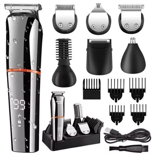 Men's Beard Trimmer and Nose Hair Trimmer, 6 in 1 Hair Clipper Set, Perfect for Beard, Hair, Body, Nose, Ears