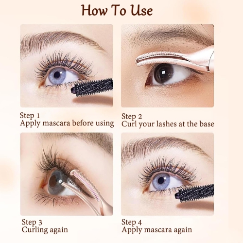 2 in 1 Women's Heated Eyelash Curler and Electric Eyebrow Trimmer with 2 Temperature Modes, USB Charging, an Ideal Gift for Women