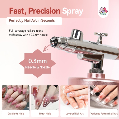 Portable Nail Spray Gun Machine, Rechargeable Air Brush for Nails Suitable for Painting Nails