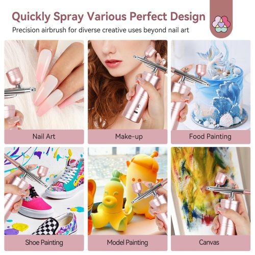 Portable Nail Spray Gun Machine, Rechargeable Air Brush for Nails Suitable for Painting Nails
