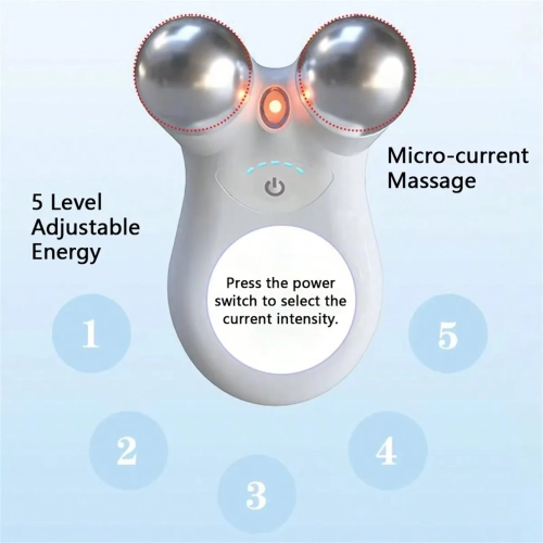EMS Micro-Current Lifting Instrument, Face Roller Massager, Facial Beauty Instrument Suitable for Facial Anti-Wrinkle Firming Skin Care