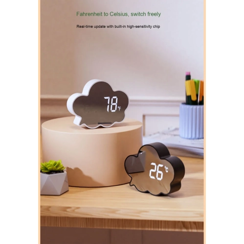 Cloud Mirror réveille-matin chambre salon intelligent induction à commande vocale alarme alarme alarme nuage amusante alarme - noir