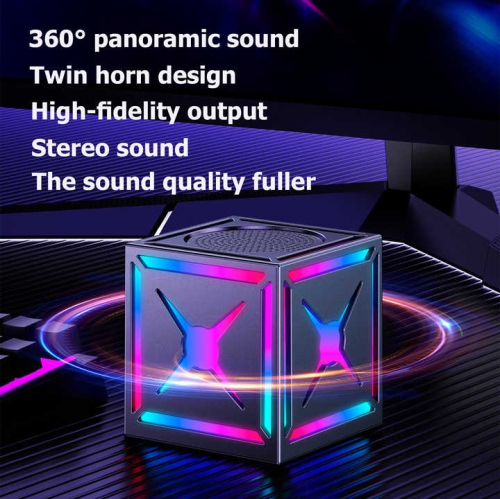 Magic Cube Speaker Wireless Bluetooth Light Speaker Subwoofer Portable - Fantasy Fen Top Configuration - Composite Metal Speaker Diaphragm + Radio +